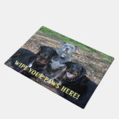 ドギーファミリー写真形式 ドアマット (アングル)