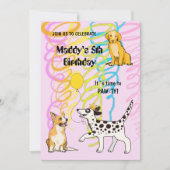 ドギーフレンズ付きバースデーパーティー招待状 招待状 (正面)