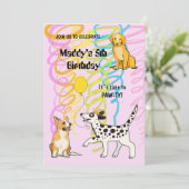 ドギーフレンズ付きバースデーパーティー招待状 招待状 (スタンド正面)