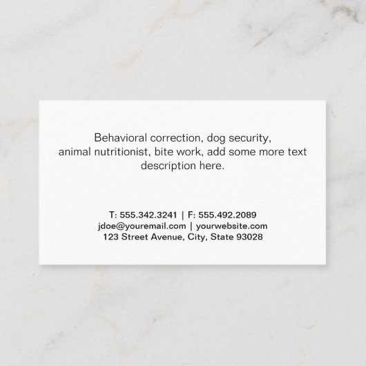 ドギーポー |革の背景 名刺 (裏面)