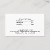 ドギー入浴グルーミング |動物サービス 名刺 (裏面)