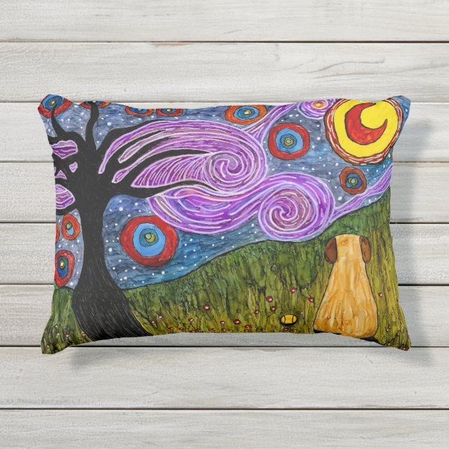 ドギー星空の夜の屋外枕 アウトドアクッション (正面)