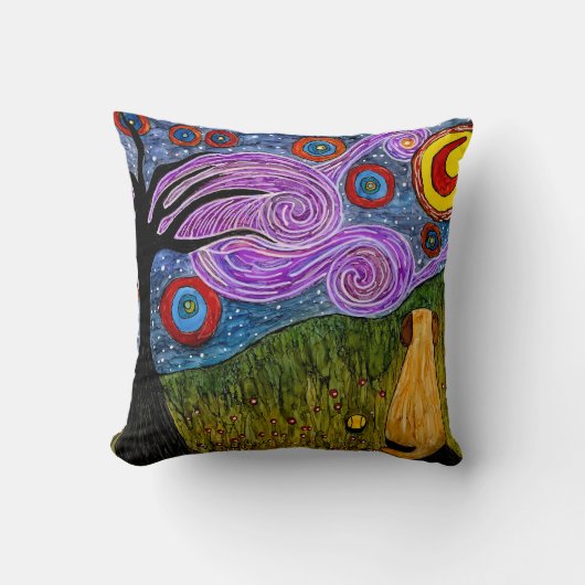 ドギー星空の夜装飾枕 クッション (正面)
