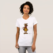 ドギー漫画カジュアルウィメンズスクープTシャツ Tシャツ (正面フル)