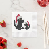 ドギー・クリスマスハット 縁ありカクテルナプキン (インサイチュ)