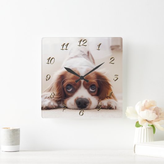 ドギー スクエア壁時計 (ホーム)