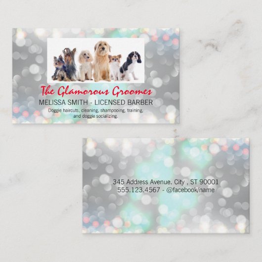 ドギー |スパークル背景 名刺 (正面/裏面)