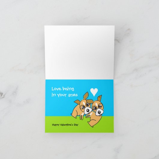 ドギー·バレンタインのカードを抱きしめたい シーズンカード (内部)