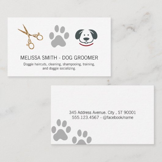 ドギー・ポー | はさみ 名刺 (正面/裏面)