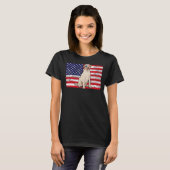 ドギーUSA犬のオーナーUSAラブラドールレトリエバーアメリカF Tシャツ (正面フル)