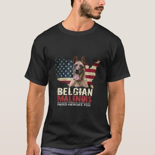 ドギーUSA犬のオーナーUSA恋人ベルギーマリノイスフー Tシャツ (正面)