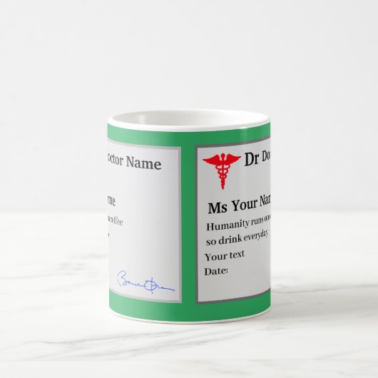 ドクおもしろいター処方カスタムコーヒーマグ コーヒーマグカップ (中央)