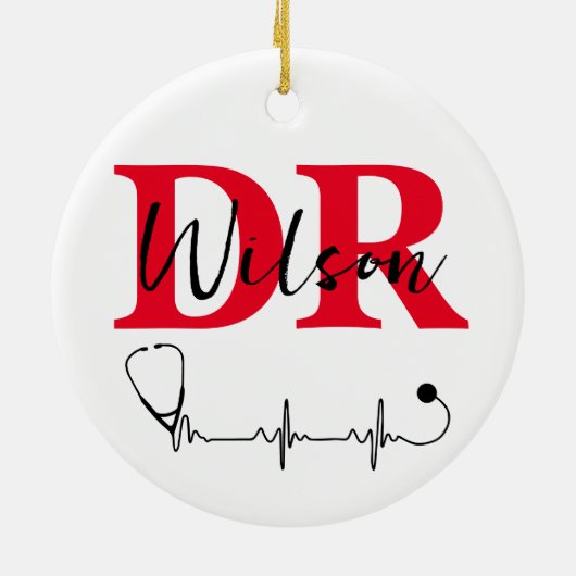 ドクおもしろいパーソナライズされたターおもしろいドクターことわざ セラミックオーナメント (裏面)