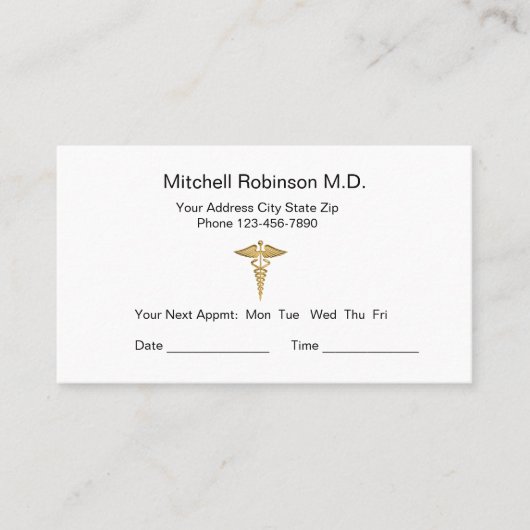 ドクシンプルターアポイントメントカードデザイン 予約カード (正面)