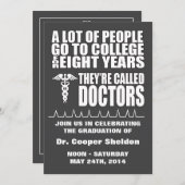 ドクタおもしろいー卒業パーティー招待状 招待状 (正面/裏面)