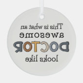 ドクターおもしろいギフト |ドク素晴らしター ガラスオーナメント (裏面)