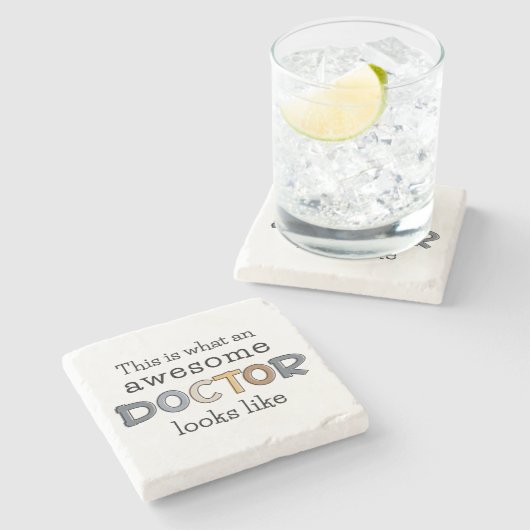 ドクターおもしろいギフト |ドク素晴らしター ストーンコースター (横)