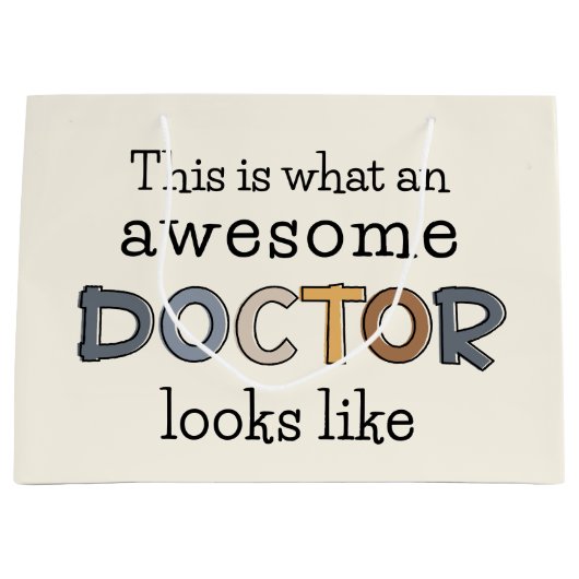 ドクターおもしろいギフト |ドク素晴らしター ラージペーパーバッグ (正面)