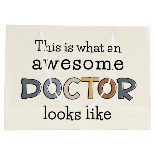 ドクターおもしろいギフト |ドク素晴らしター ラージペーパーバッグ (裏面)