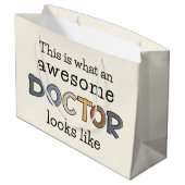 ドクターおもしろいギフト |ドク素晴らしター ラージペーパーバッグ (裏面アングル)