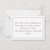 ドクターおもしろいギフト |医素晴らし者の感謝 ノートカード (裏面)