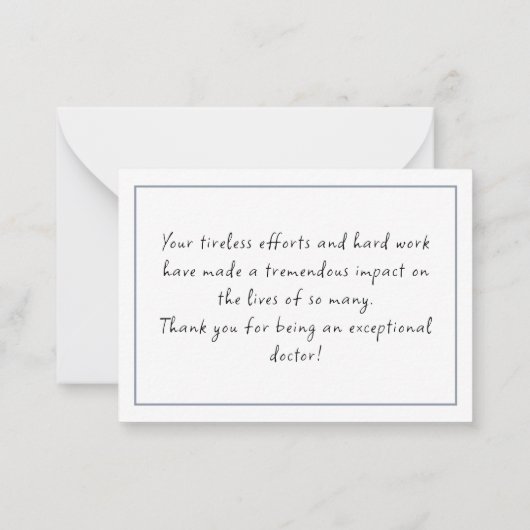 ドクターおもしろいギフト |医素晴らし者の感謝 ノートカード (裏面)
