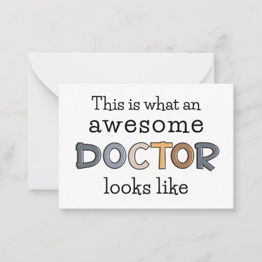 ドクターおもしろいギフト |医素晴らし者の感謝 ノートカード (正面)