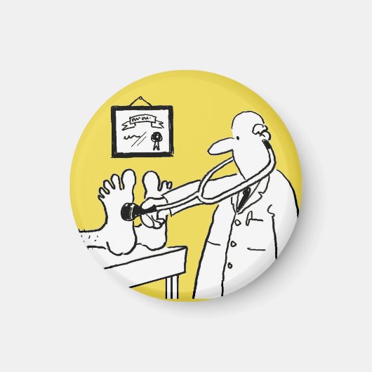 ドクターおもしろいギフト。聴診器付き医師 マグネット (正面)