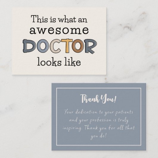 ドクターおもしろいドク素晴らしターカスタムドクターサンキュー ノートカード (正面/裏面)