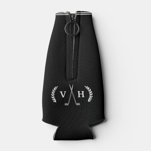 ドクターおもしろい名前をカスタムするモノグラムブラックゴルフクラブ ボトルクーラー (裏面)