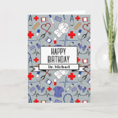 ドクターとナースハッピーバースデー カード (正面)