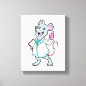 ドクターのコートを着たドクターとしてのマウス キャンバスプリント (正面)