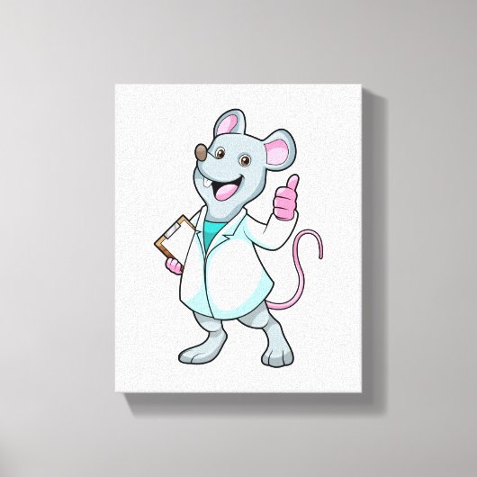 ドクターのコートを着たドクターとしてのマウス キャンバスプリント (正面)