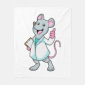 ドクターのコートを着たドクターとしてのマウス フリースブランケット (正面)