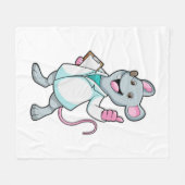 ドクターのコートを着たドクターとしてのマウス フリースブランケット (正面(横))