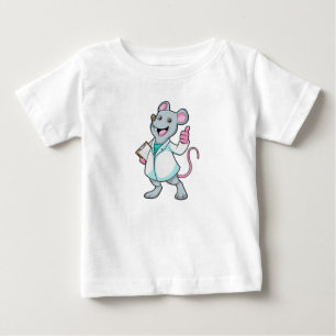 ドクターのコートを着たドクターとしてのマウス ベビーTシャツ