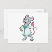 ドクターのコートを着たドクターとしてのマウス ポストカード (正面/裏面)