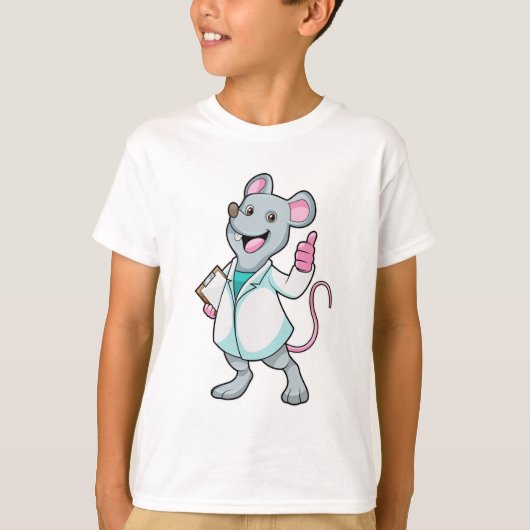 ドクターのコートを着たドクターとしてのマウス Tシャツ (正面)