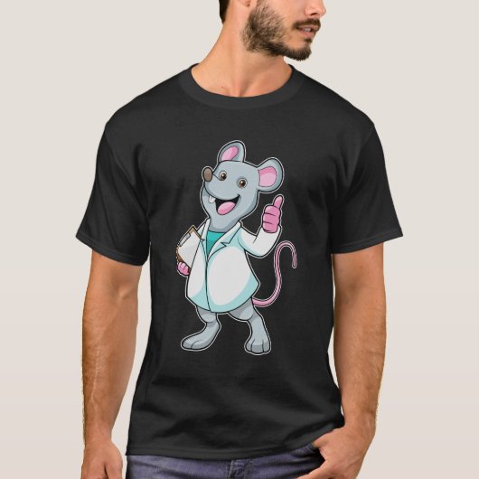 ドクターのコートを着たドクターとしてのマウス Tシャツ (正面)