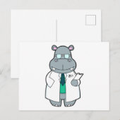 ドクターのスモックを着たカバ ポストカード (正面/裏面)