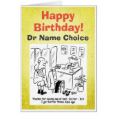 ドクターの患者。ドクター誕生日カード (正面)