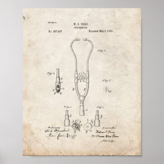 ドクターの聴診器特許 – Old Look ポスター