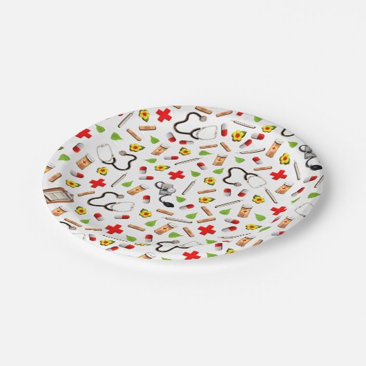 ドクターまたはナースの退職パーティー ペーパープレート (アングル)