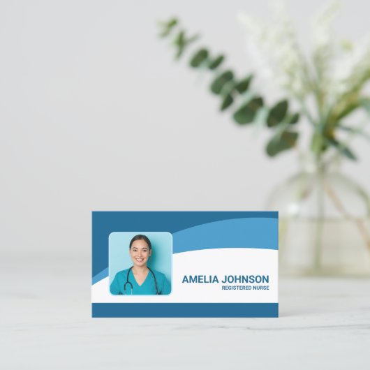 ドクターまたはナースカスタム写真 名刺 (スタンド正面)