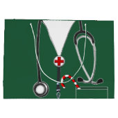 ドクターまたはナースクリスマス抱き枕 ラージペーパーバッグ (裏面)