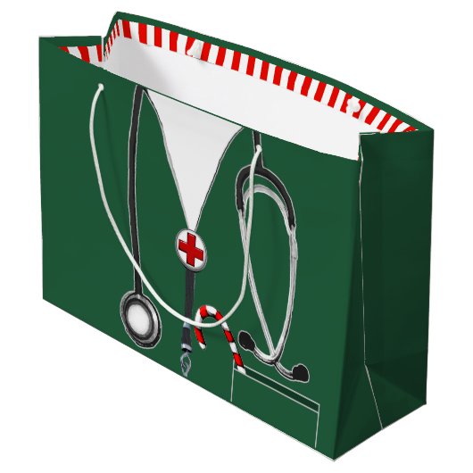 ドクターまたはナースクリスマス抱き枕 ラージペーパーバッグ (裏面アングル)