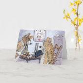 ドクターウェルシュコーギー犬が血圧をチェックする カード (黄色い花)