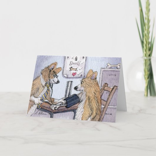 ドクターウェルシュコーギー犬が血圧をチェックする カード (正面)