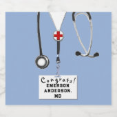 ドクターエクセシションメディカルきらめくスクールワインラ スパークリングワインラベル (シングルラベル)