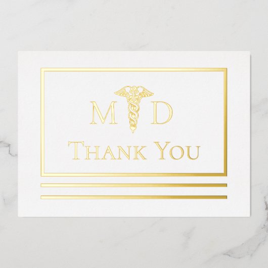 ドクターエレガントMDありがとうホイルはがき 箔招待状 (正面)